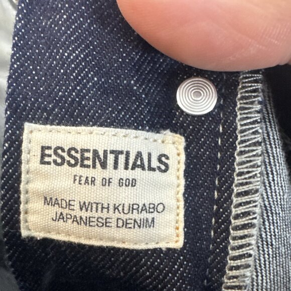 Fear of God Essentials Kurabo Japanese Denim Jeans Raw Indigo Slim 31x32 - Picture 8 of 8